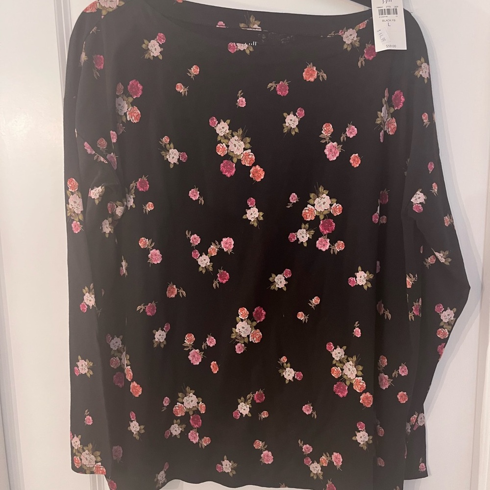 NWT! J. Jilll Luxe Supima Boat-neck Tee